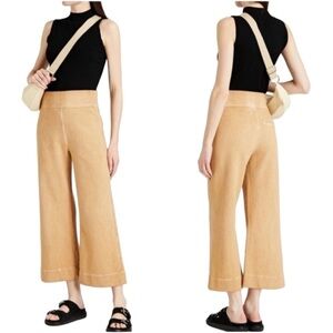 Veronica Beard Womens Hartley Wide Leg Sweatpants Sand Tan Pima Cotton size S